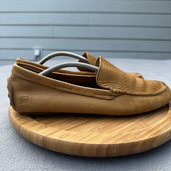 Born Allan Leather Driving Loafers Moccasins Slip On Shoes Mens Size 11M Camel - Picture 1 of 12